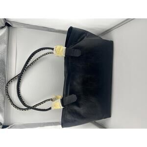 Black Leather‎ Shoulder Tote Bag Classic Handbag Medium Size